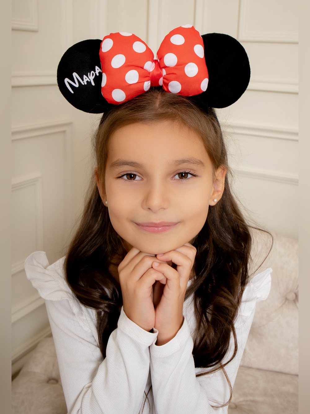 Personalized Polka Dot Minnie Headband Mouse Ears, Disney Ears Mickey Headband